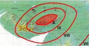 Isoseismal Map of the 2001 Bhuj India